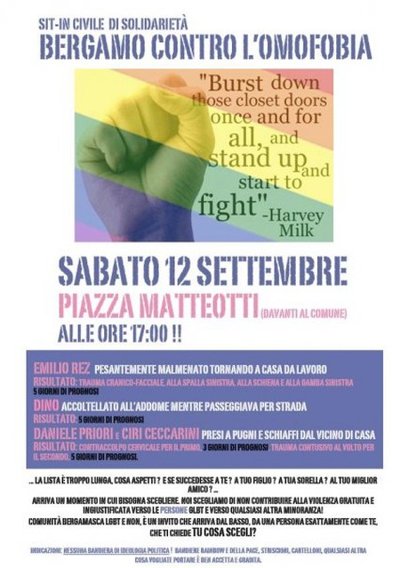 Anche Bergamo in piazza contro l’omofobia - F3manifestobergamo2 - Gay.it Archivio