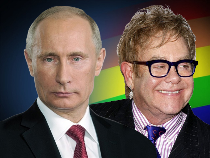 La telefonata tra Elton John e Putin?! Tutto uno scherzo - Putin Elton - Gay.it Archivio