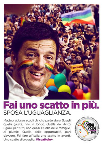 Niente unioni civili nei mille giorni di Renzi: lascia al parlamento? - Renzi selfie onda pride 333 - Gay.it Archivio