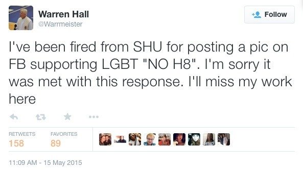 Reverendo appoggia la comunità lgbt: licenziato dal campus cattolico - Warren Hall usa prete licenziato seton - Gay.it Archivio