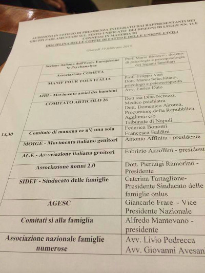 Le associazioni ascoltate oggi in commissione