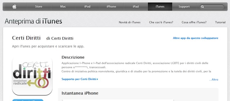 Per la prima volta un'associazione lgbt italiana su iPhone - certidirittiappF1 - Gay.it Archivio
