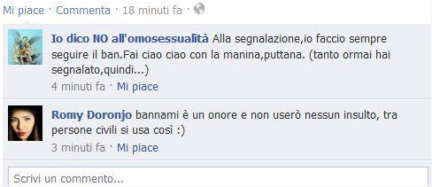 "Le alluvioni? Lacrime della Madonna per l'omosessualità" - facebook ursinoF3 - Gay.it Archivio