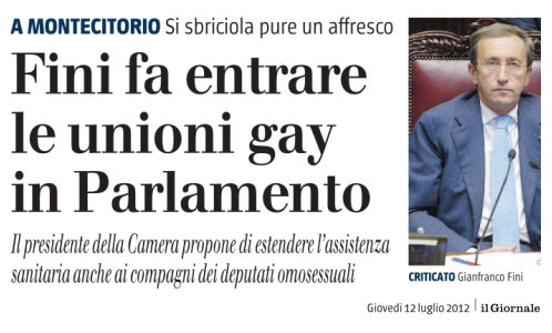 Buttiglione contro la proposta Fini. E il Giornale fa ironia - finiconcia - Gay.it Archivio