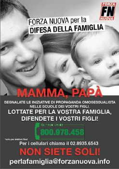 E Forza Nuova cerca agibilità politica attaccando gay e lesbiche - forzanuova numeroverde1 - Gay.it Archivio