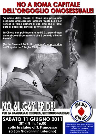 Europride, sit-in ultracattolico prima della parata - gagamilitiaF2 - Gay.it Archivio