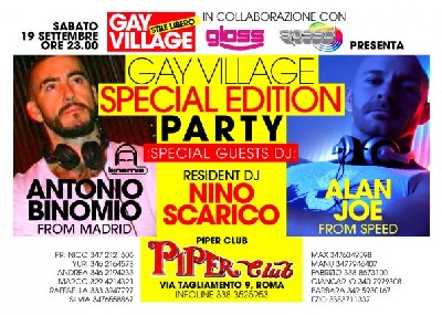 Ripartono le notti disco con la stagione 2009/2010 - gayvillagepartypiper - Gay.it Archivio
