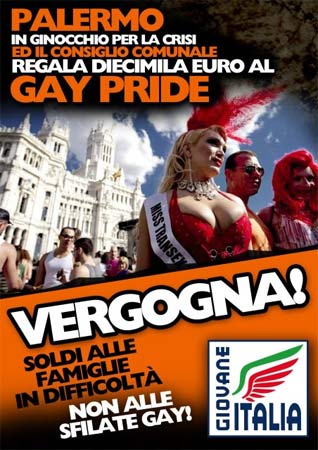 Palermo, il Comune destina 10 mila euro al Pride: è polemica - giovane italia palermo - Gay.it Archivio