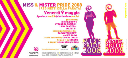 Pride '08: elezione di Miss e Mister al Cassero di Bologna - miss mr Pride08f2 - Gay.it Archivio