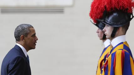 Barack Obama durante la visita di oggi a Roma