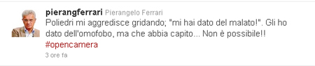 Ferrari su Twitter: "Polledri omofobo", rissa alla Camera - opencamera polledriF2 - Gay.it Archivio