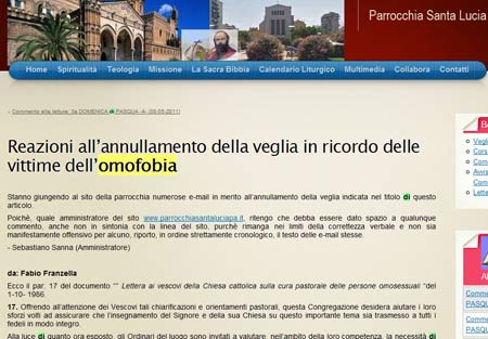 A Palermo vietato pregare per le vittime dell'omofobia - palermo vegliaF7 - Gay.it Archivio