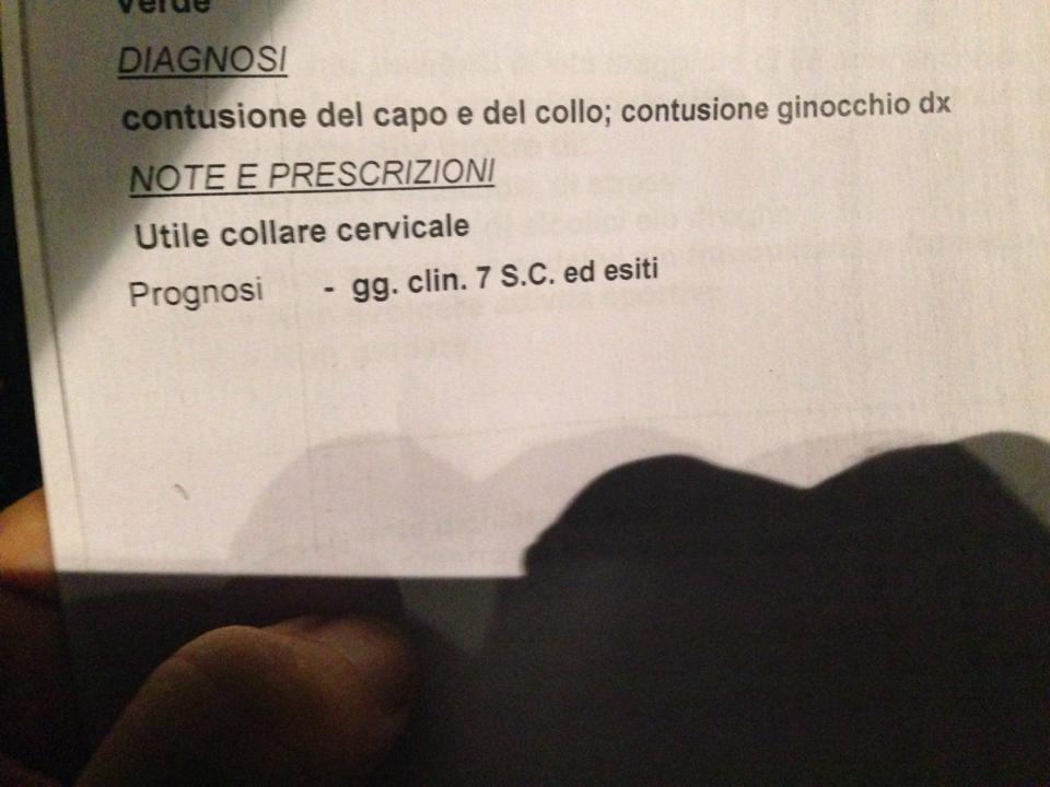 Aggressione a Roma: calci e pugni contro un attivista di GayCs - referto aggressione gaycs - Gay.it Archivio