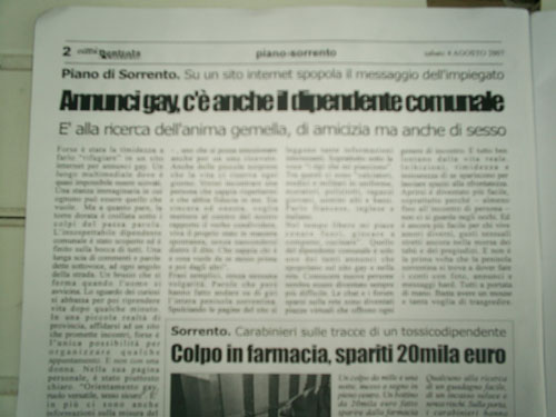 CERCA INCONTRO: SBATTUTO IN PRIMA PAGINA - salernogayF2 - Gay.it Archivio